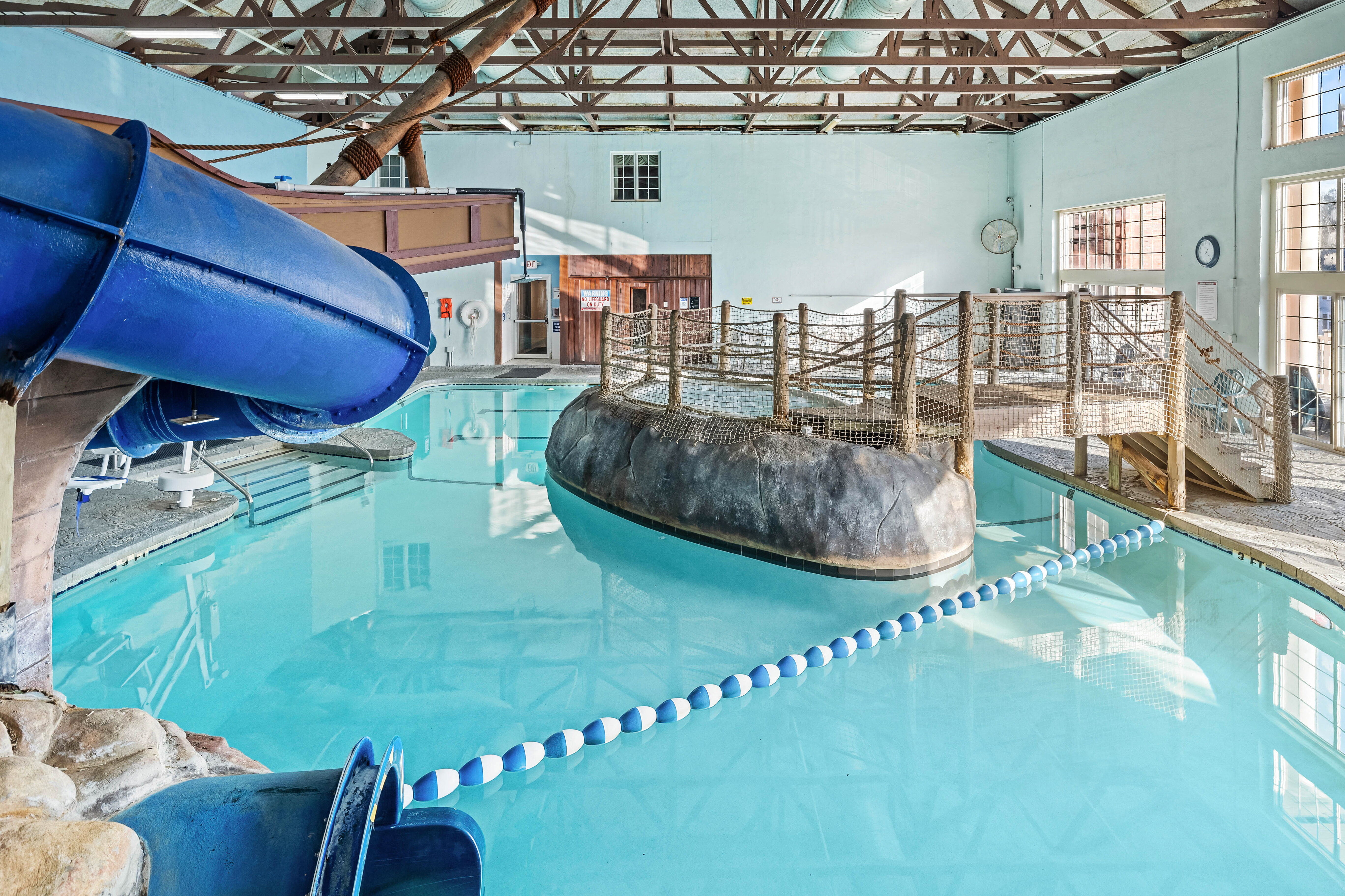 The Pilgrim Cove theme pool at the John Carver Inn and Spa in Plymouth MA