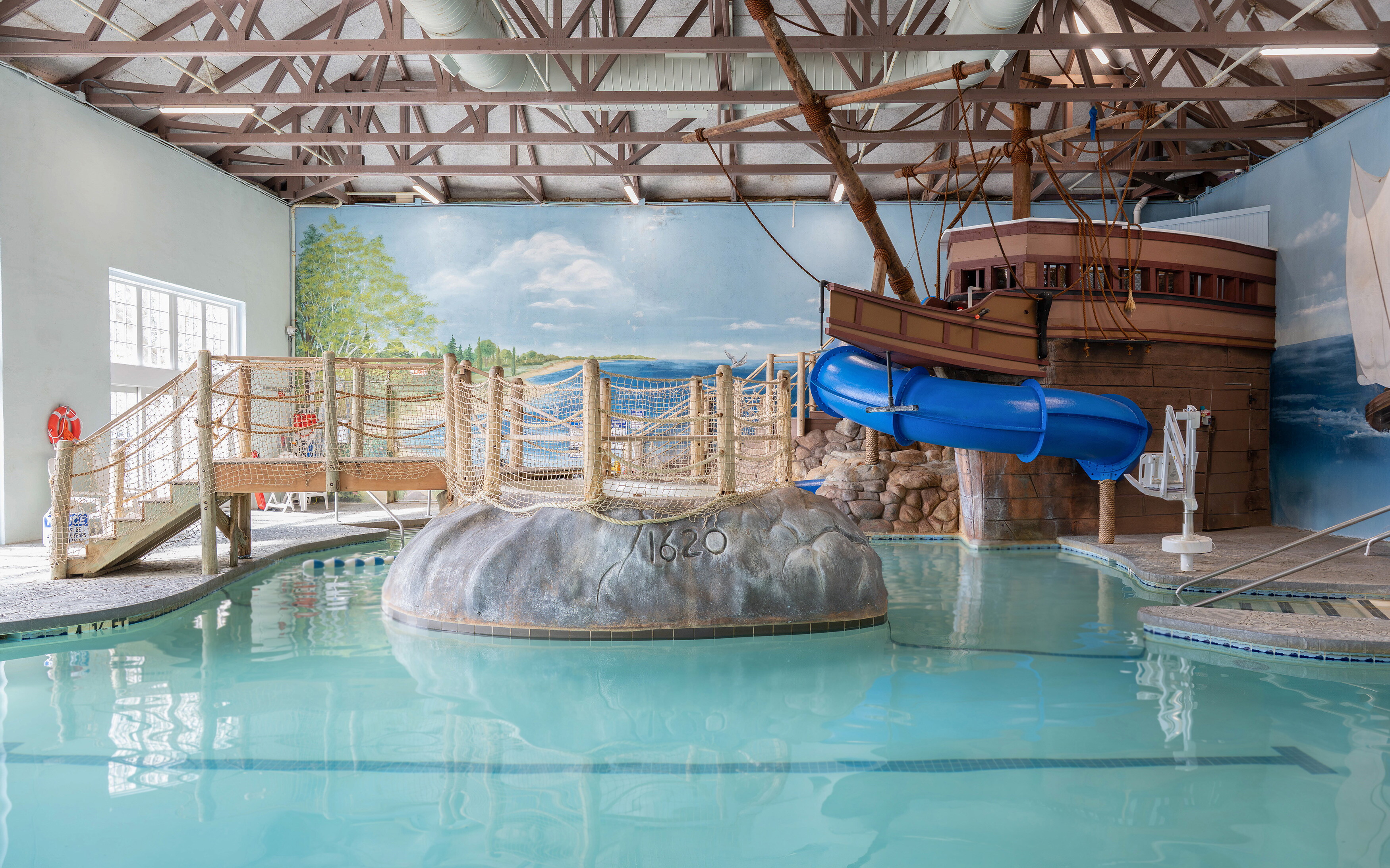 The Pilgrim Cove Indoor Theme Pool at the John Carver inn and Spa, Plymouth MA