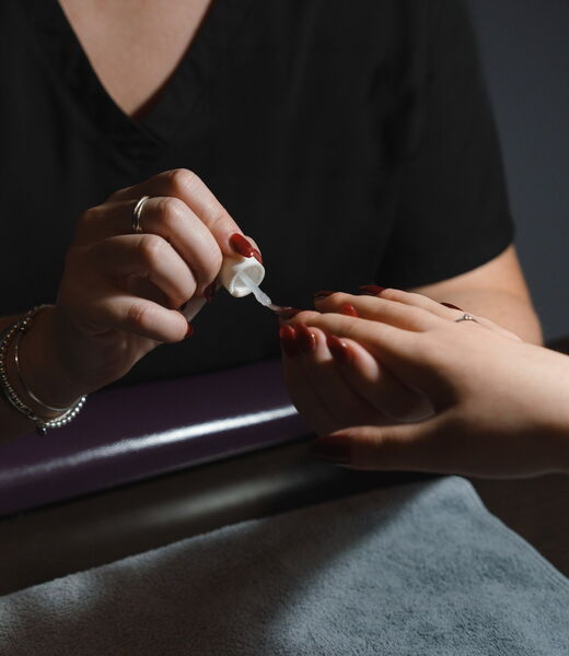 A woman enjoys a manicure at the John Carver Inn and Spa in Plymouth MA