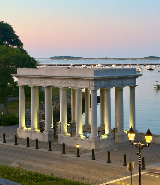 Plymouth Rock near the John Carver inn and Spa, Plymouth MA